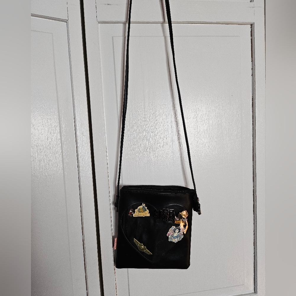 Small Pin Display Black Crossbody